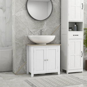 Tech Cube Kleankin Modern Bathroom Sink Cabinet, Floor Standing Under ...